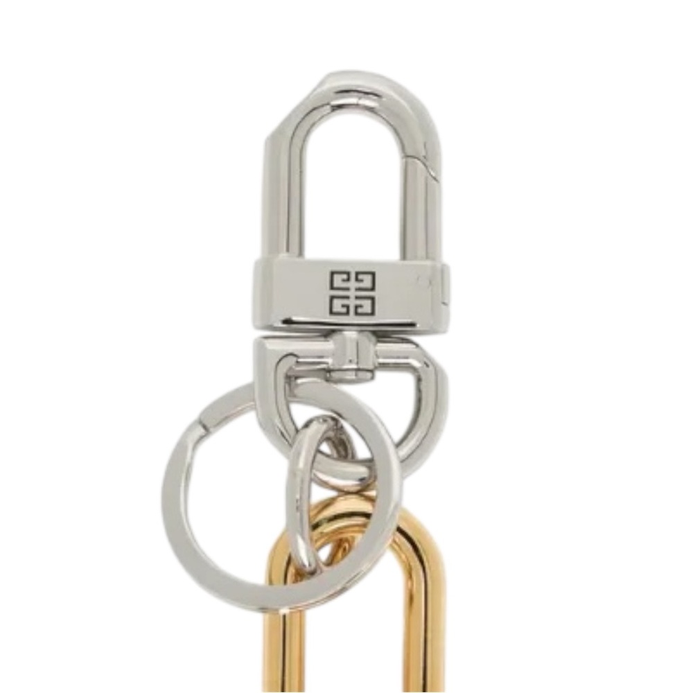 Givenchy gold silver tone shark lock keychain - Picture 8 of 9